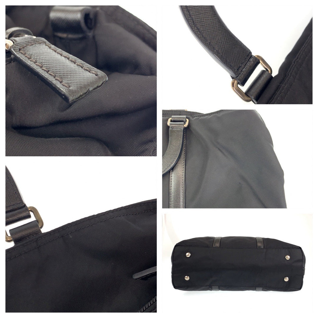 PRADA Handbag Nylon black Handbag Tote Bag Business bag Test mens Used Authentic