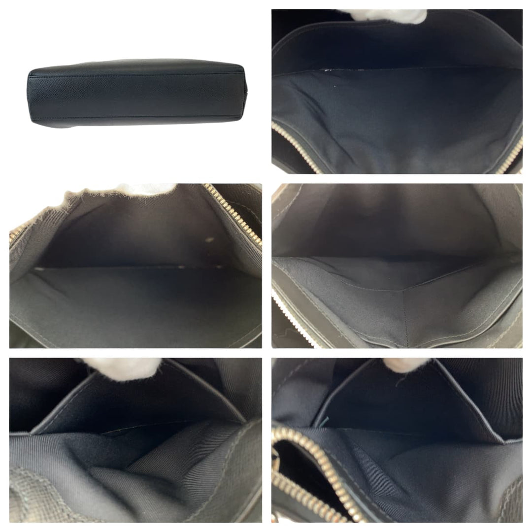 LOUIS VUITTON Business bag M33433 Taiga Noir black black Tote Bag Business bag Taiga Anton Tote mens Used Authentic