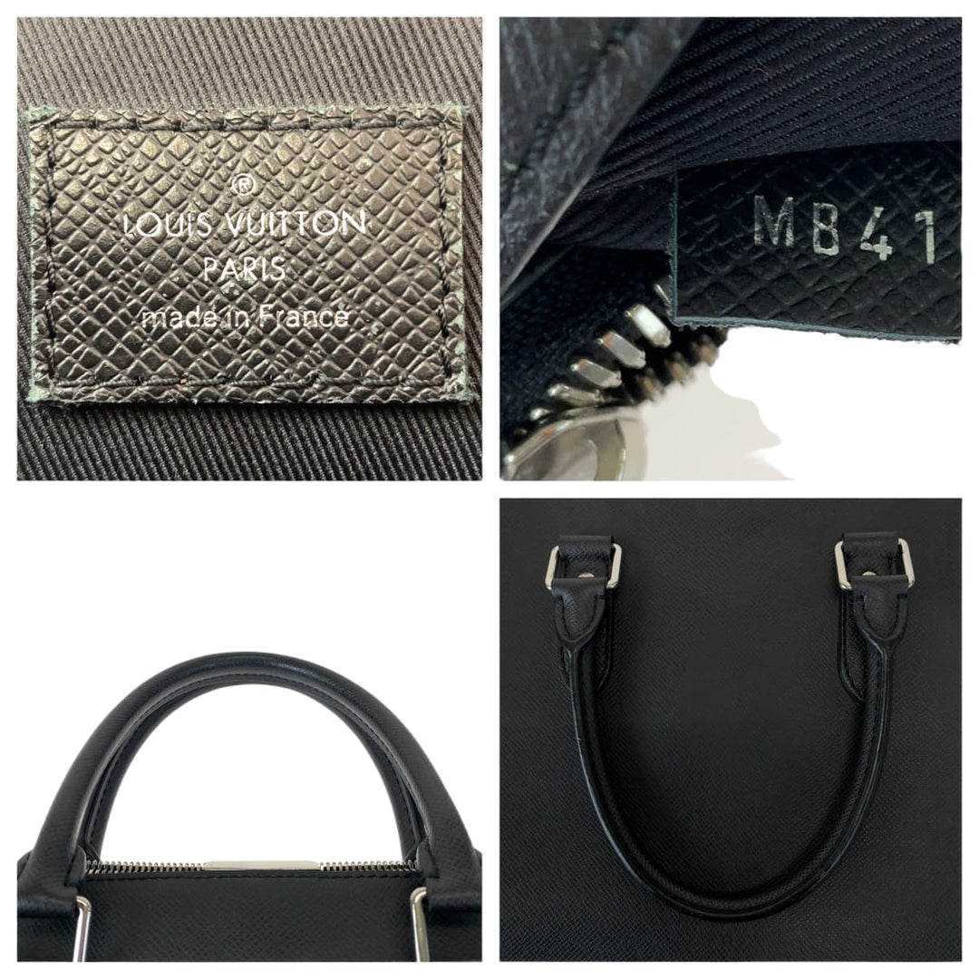 LOUIS VUITTON Business bag M33433 Taiga Noir black black Tote Bag Business bag Taiga Anton Tote mens Used Authentic