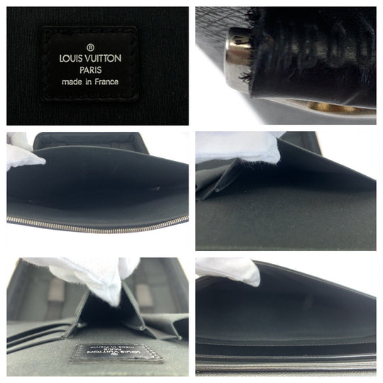 LOUIS VUITTON Shoulder Bag M30832 Calfskin Black black Shoulder Bag Business Bag 2way Taiga Port Ordinatur Odessa Ardoise mens Used Authentic
