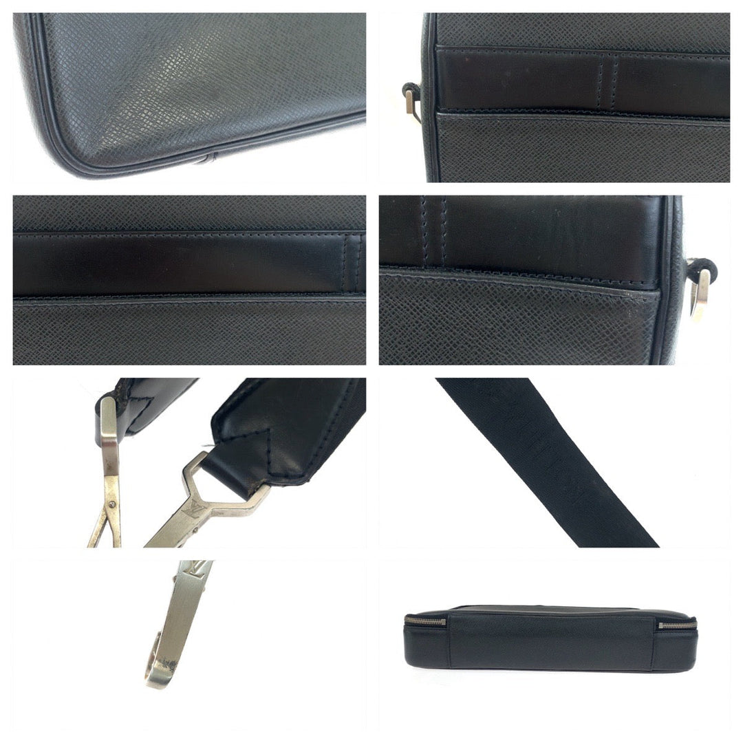 LOUIS VUITTON Shoulder Bag M30832 Calfskin Black black Shoulder Bag Business Bag 2way Taiga Port Ordinatur Odessa Ardoise mens Used Authentic