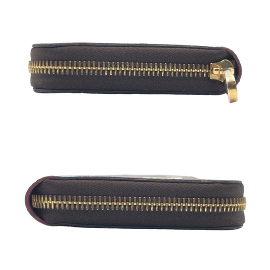 LOUIS VUITTON Long Wallet Purse M61360 PVC Brown Multicolor Gold Metal Long Wallet Purse Zip Around Monogram Evasion Zippy wallet Women Used Authentic