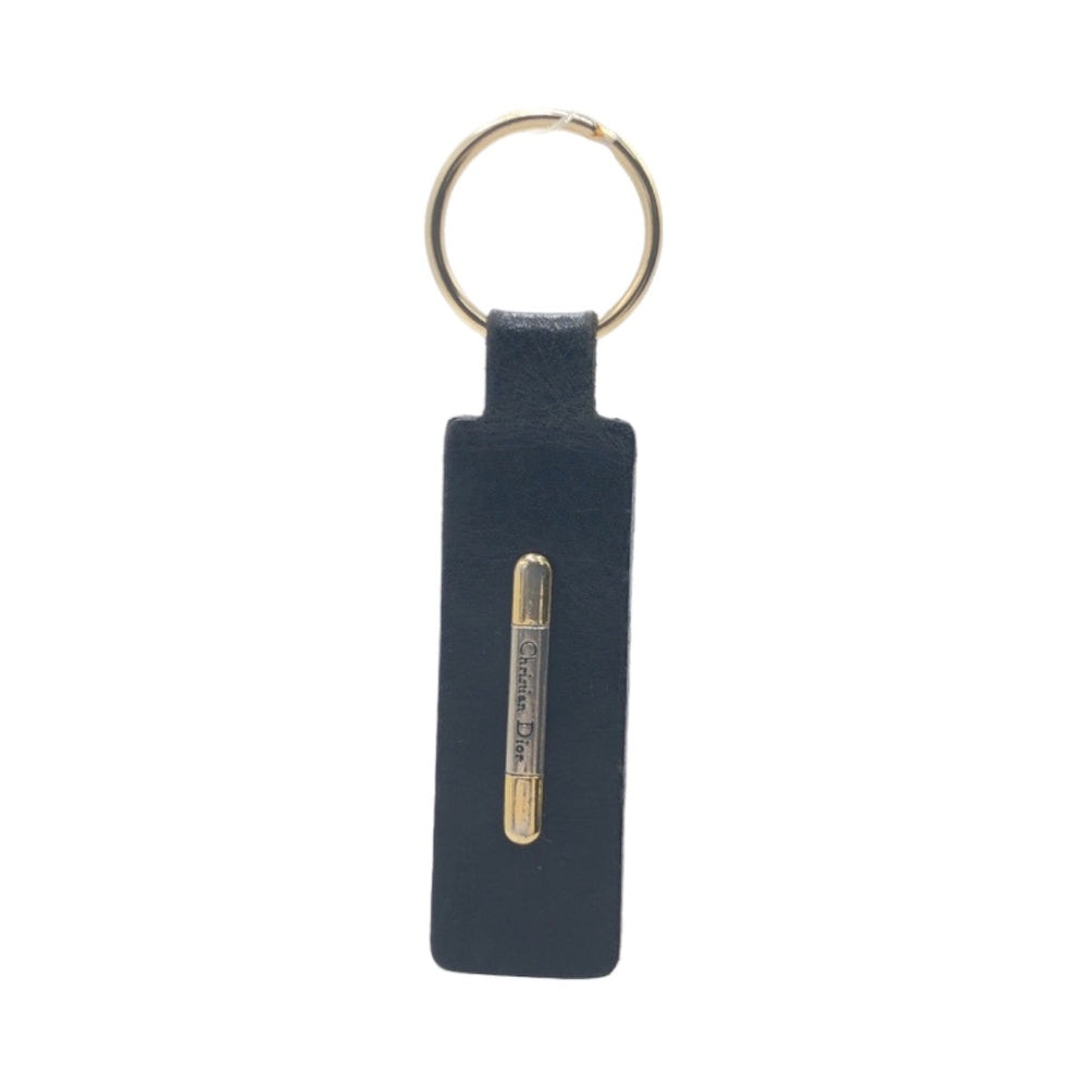 Dior key ring leather black