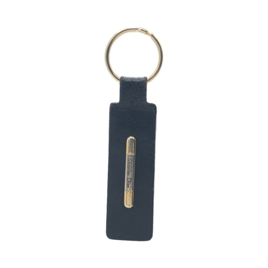 Dior key ring leather black