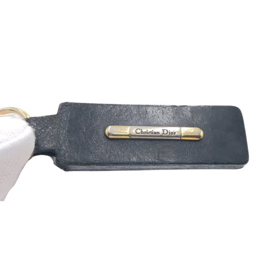 Dior key ring leather black