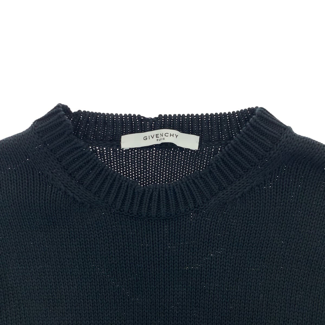 Givenchy knit knit Black black Knit sweater logo mens S Used Authentic