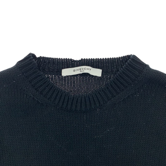 Givenchy knit knit Black black Knit sweater logo mens S Used Authentic