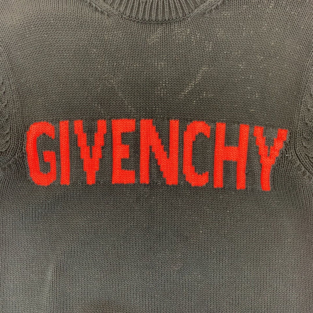 Givenchy knit knit Black black Knit sweater logo mens S Used Authentic