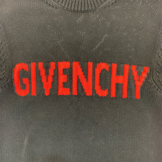 Givenchy knit knit Black black Knit sweater logo mens S Used Authentic