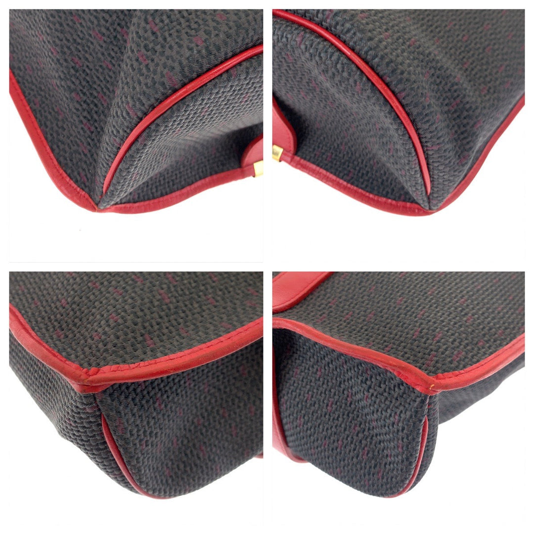Yves Saint Laurent Shoulder Bag PVC, Leather Gray red Crossbody Shoulder Bag Pochette YSL Women Used Authentic