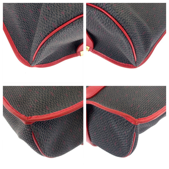 Yves Saint Laurent Shoulder Bag PVC, Leather Gray red Crossbody Shoulder Bag Pochette YSL Women Used Authentic