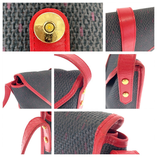 Yves Saint Laurent Shoulder Bag PVC, Leather Gray red Crossbody Shoulder Bag Pochette YSL Women Used Authentic