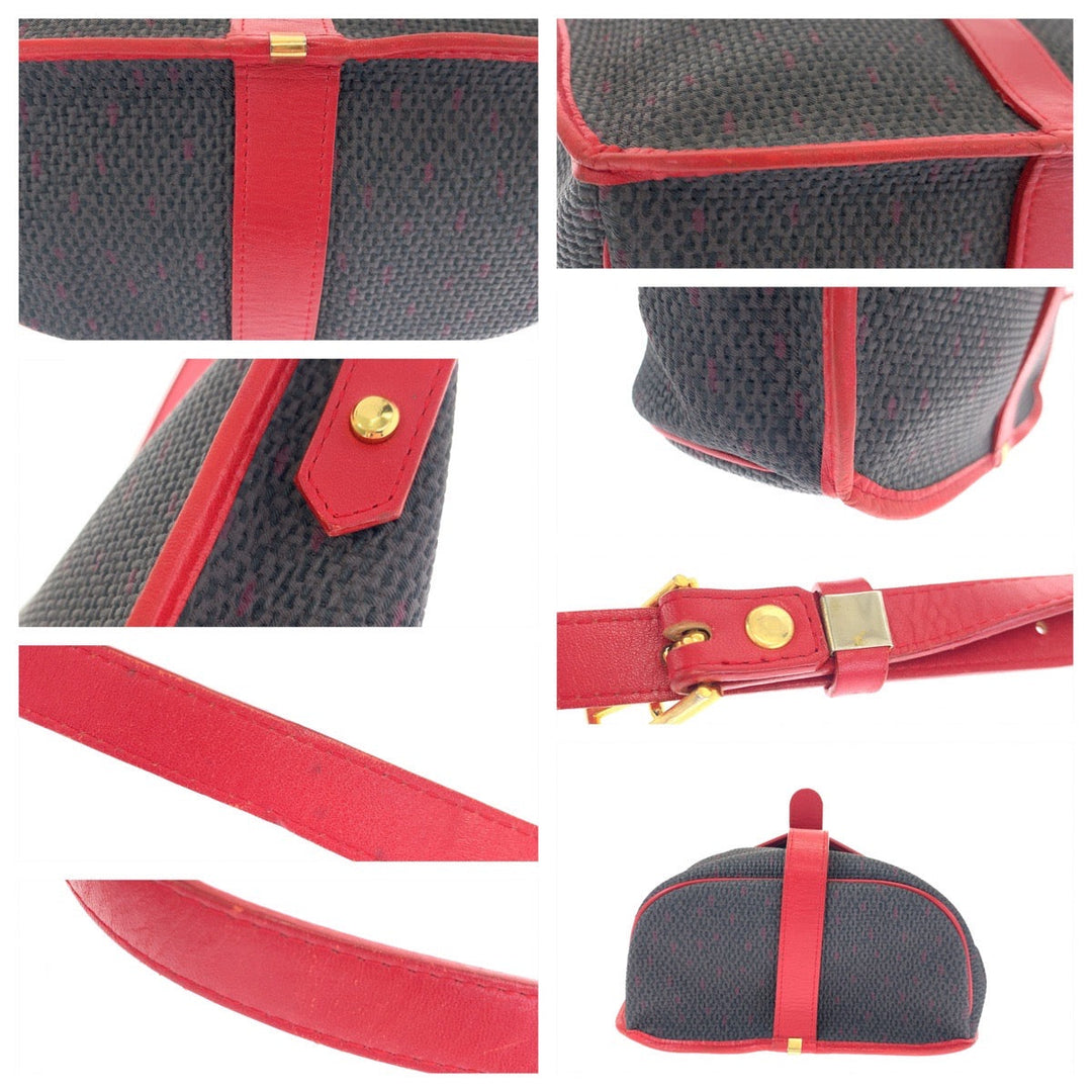 Yves Saint Laurent Shoulder Bag PVC, Leather Gray red Crossbody Shoulder Bag Pochette YSL Women Used Authentic