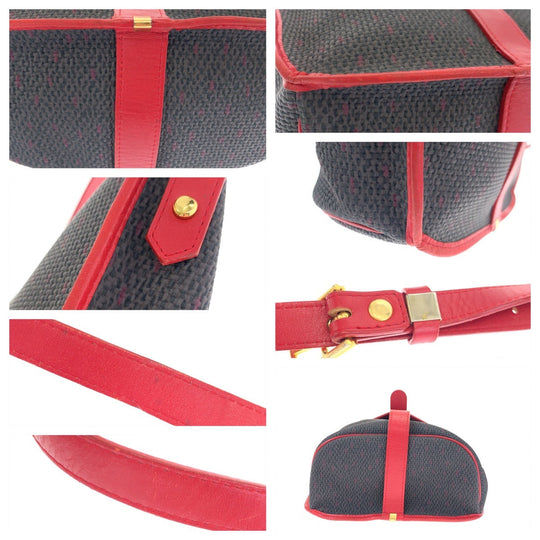 Yves Saint Laurent Shoulder Bag PVC, Leather Gray red Crossbody Shoulder Bag Pochette YSL Women Used Authentic