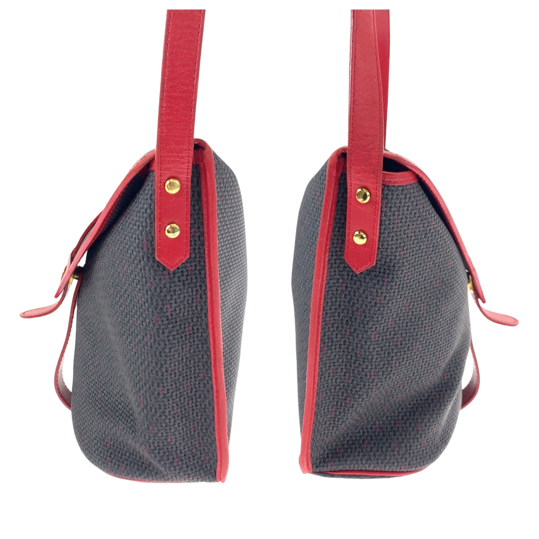 Yves Saint Laurent Shoulder Bag PVC, Leather Gray red Crossbody Shoulder Bag Pochette YSL Women Used Authentic