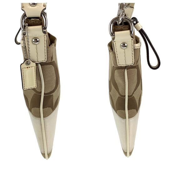 COACH Shoulder Bag canvas beige Signature