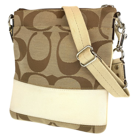COACH Shoulder Bag canvas beige Signature