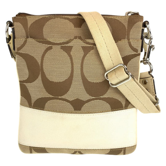 COACH Shoulder Bag canvas beige Signature