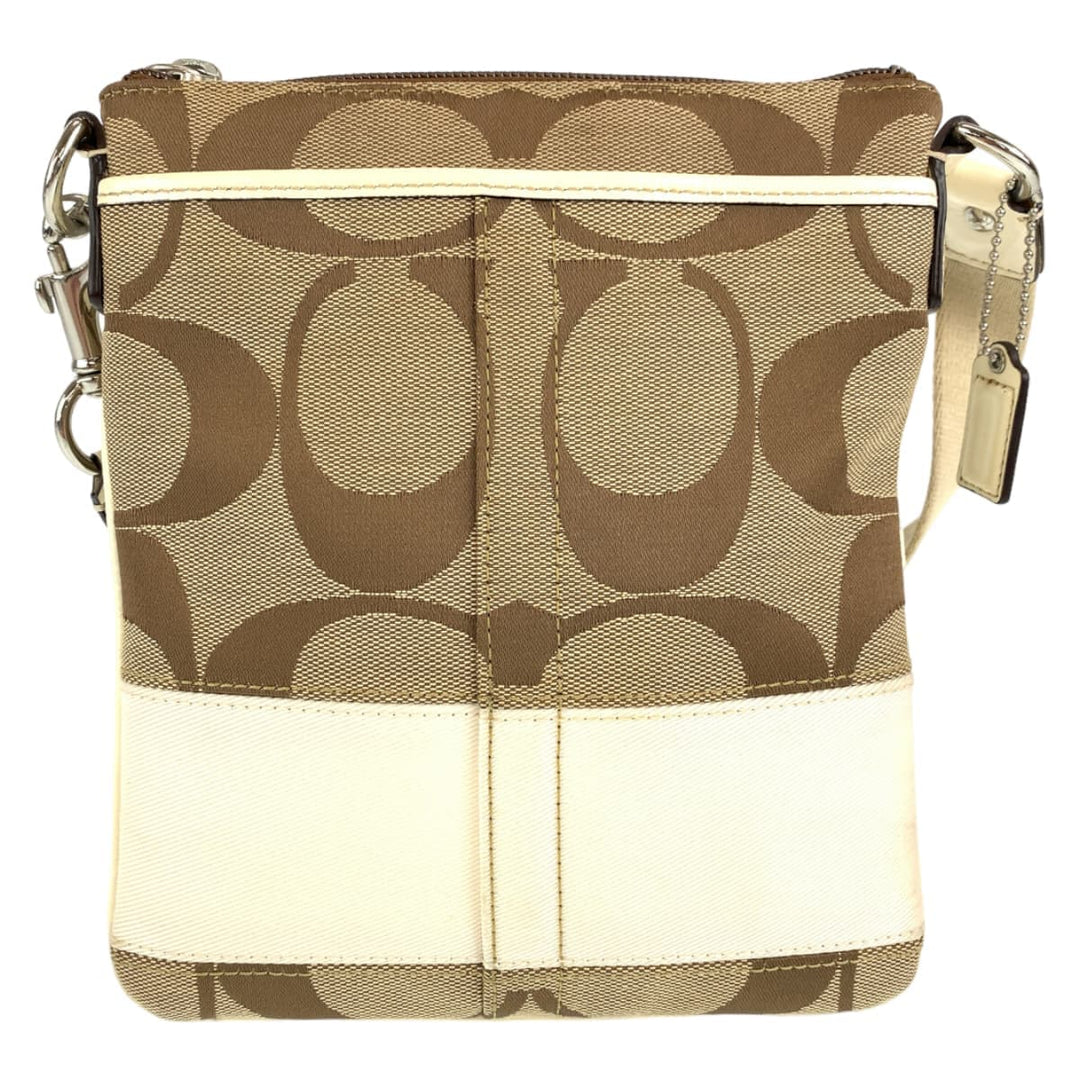 COACH Shoulder Bag canvas beige Signature