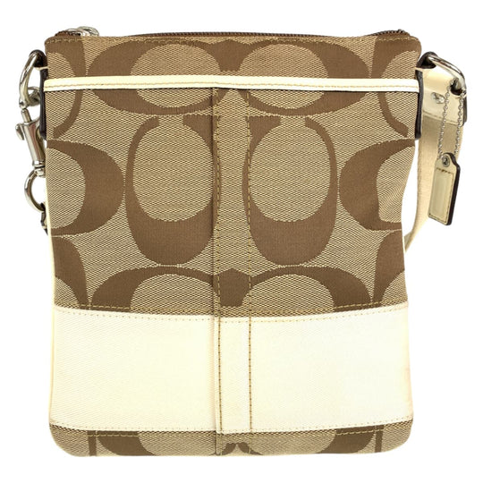 COACH Shoulder Bag canvas beige Signature