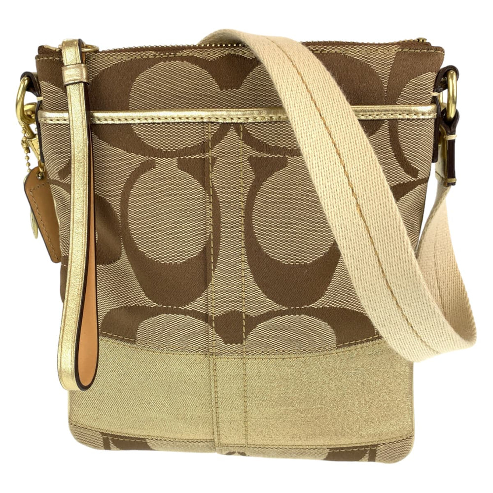 COACH Shoulder Bag 10129 canvas beige Signature