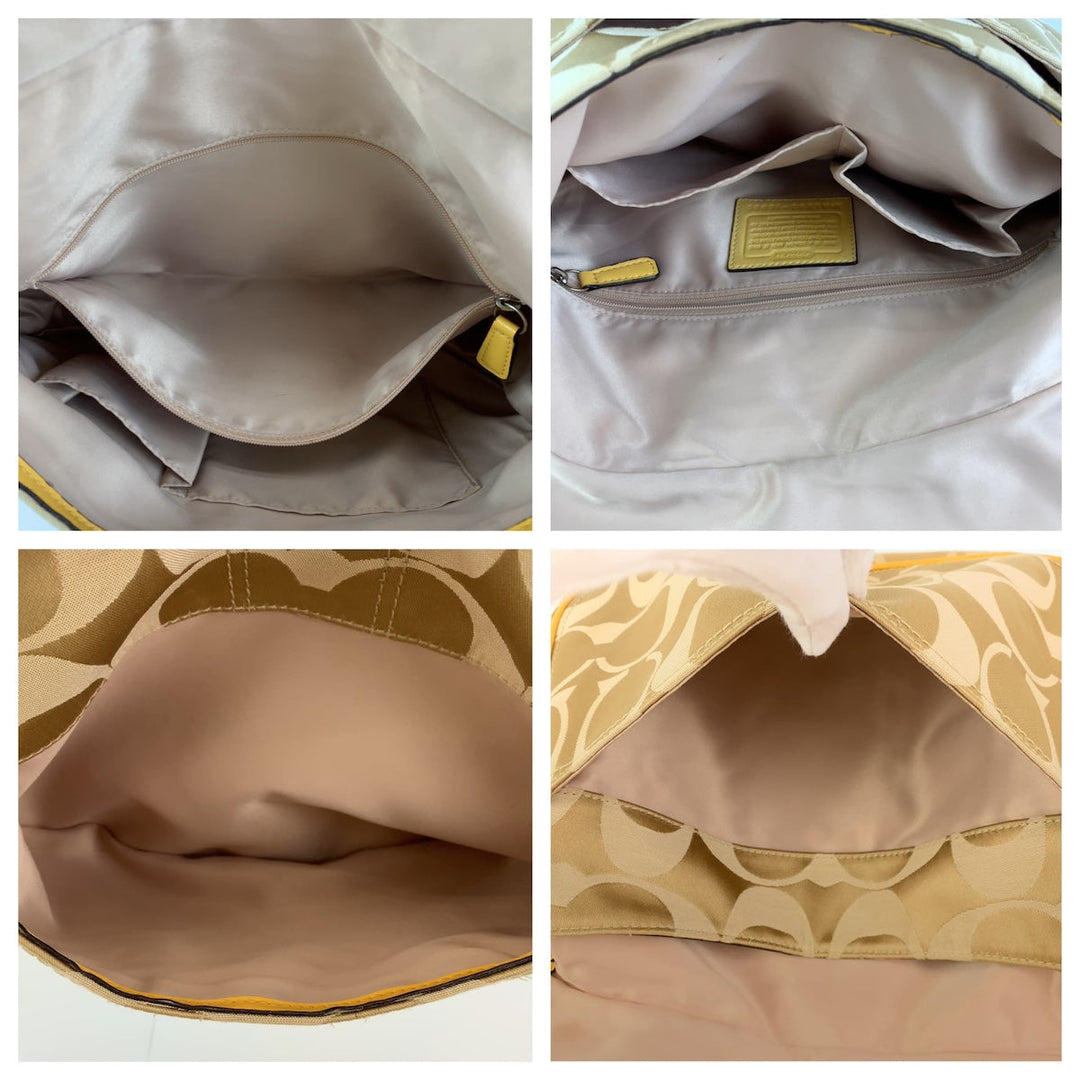 COACH Shoulder Bag canvas Brown Signature