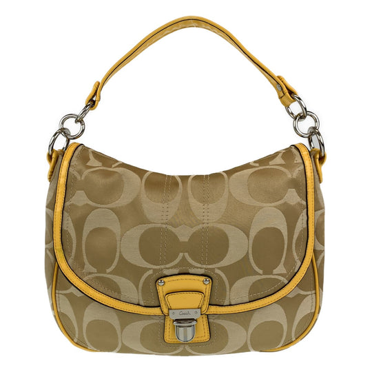 COACH Shoulder Bag canvas Brown Signature