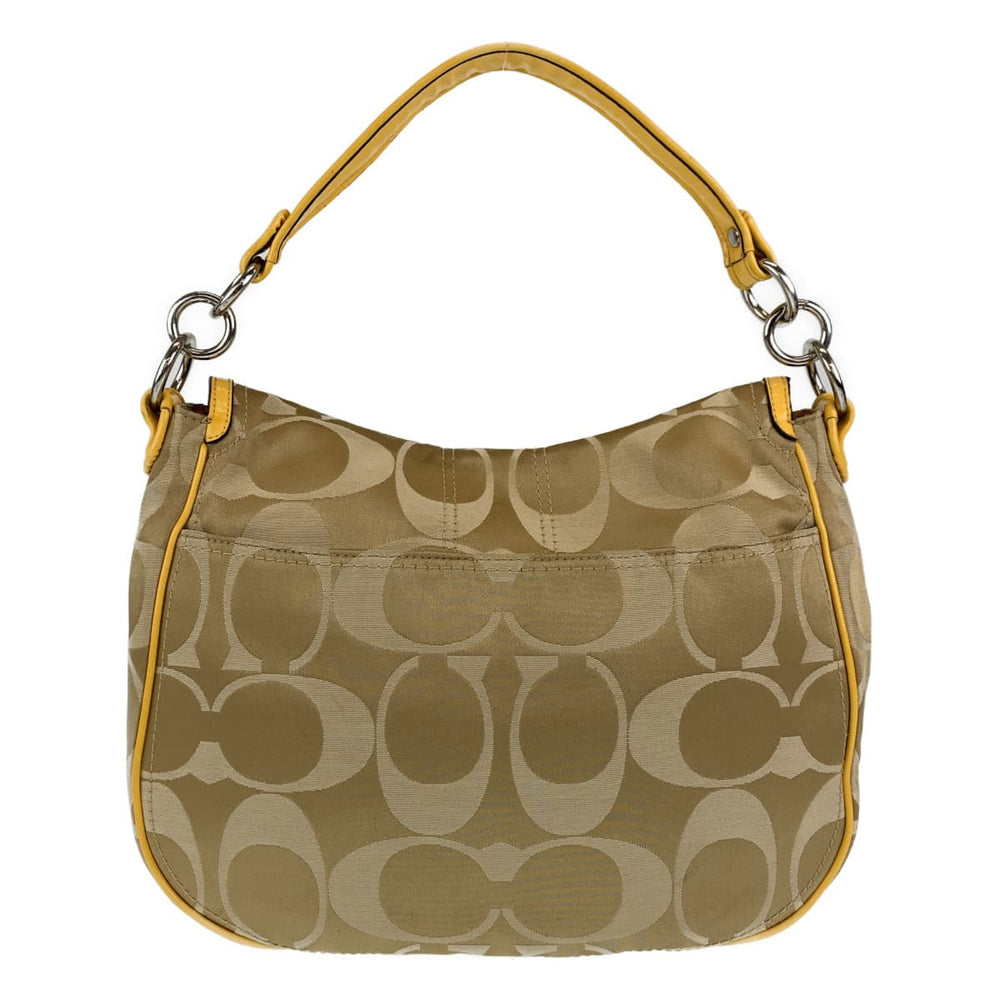 COACH Shoulder Bag canvas Brown Signature