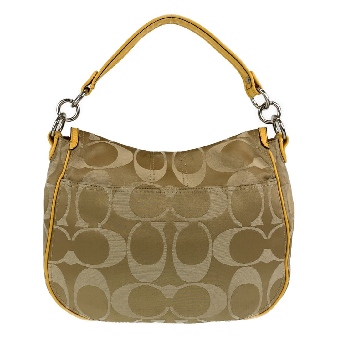 COACH Shoulder Bag canvas Brown Signature