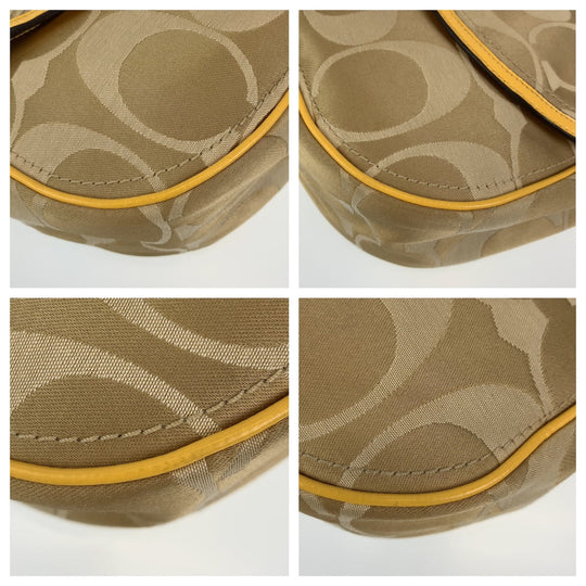 COACH Shoulder Bag canvas Brown Signature