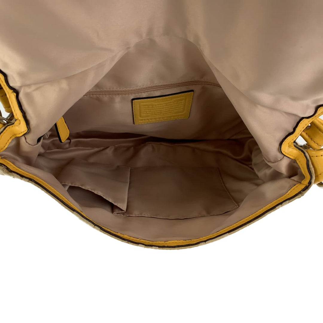 COACH Shoulder Bag canvas Brown Signature