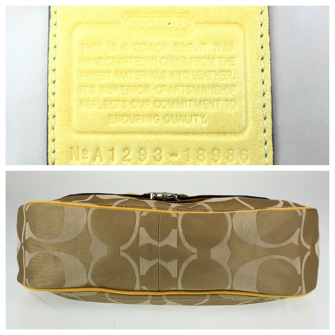 COACH Shoulder Bag canvas Brown Signature