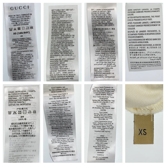 GUCCI Short sleeve T-shirt 717422XJEXJ9095 cotton white white multicolor Tops Logo Print Unisex GUCCI �~ adidas mens XS Used Authentic