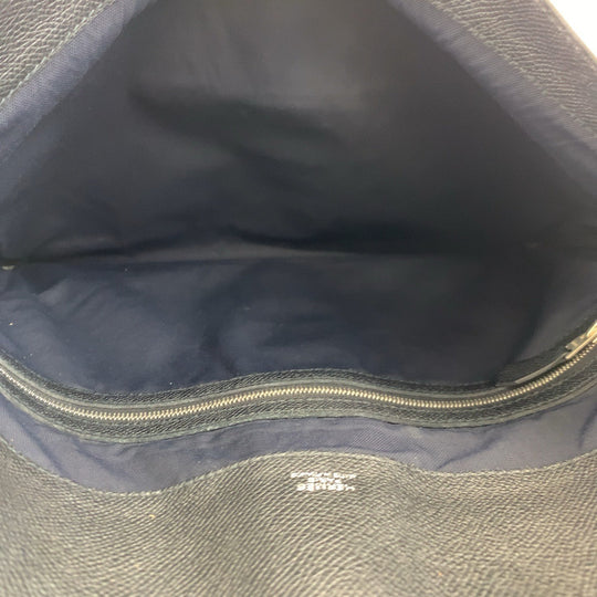 HERMES Clutch bag leather Black SilverMetal Clutch bag business bag City slide mens Used Authentic