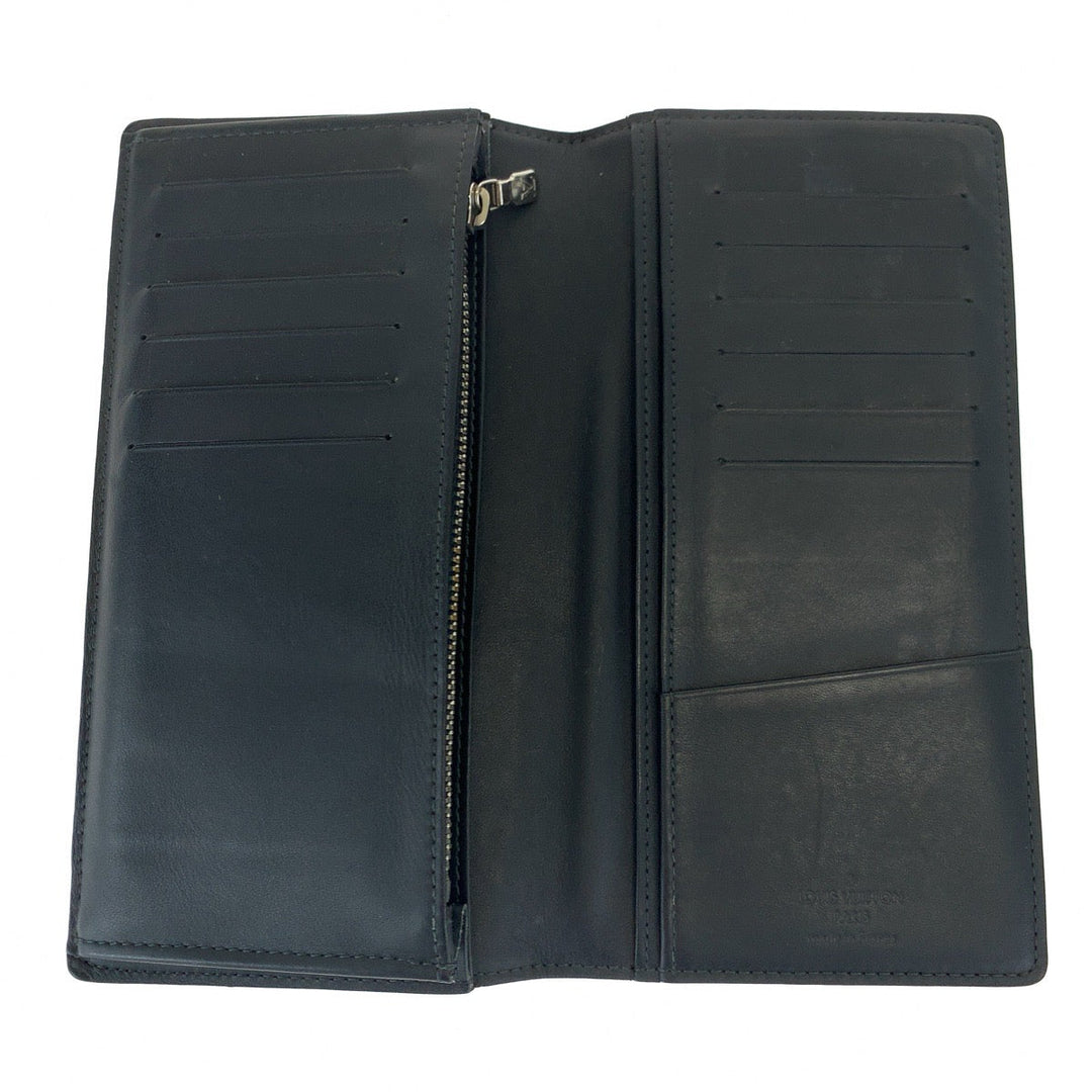 LOUIS VUITTON Long Wallet Purse M63212 PVC black black gray gray Long Wallet Purse Damier Cobalt Portefeuille Plaza mens Used Authentic