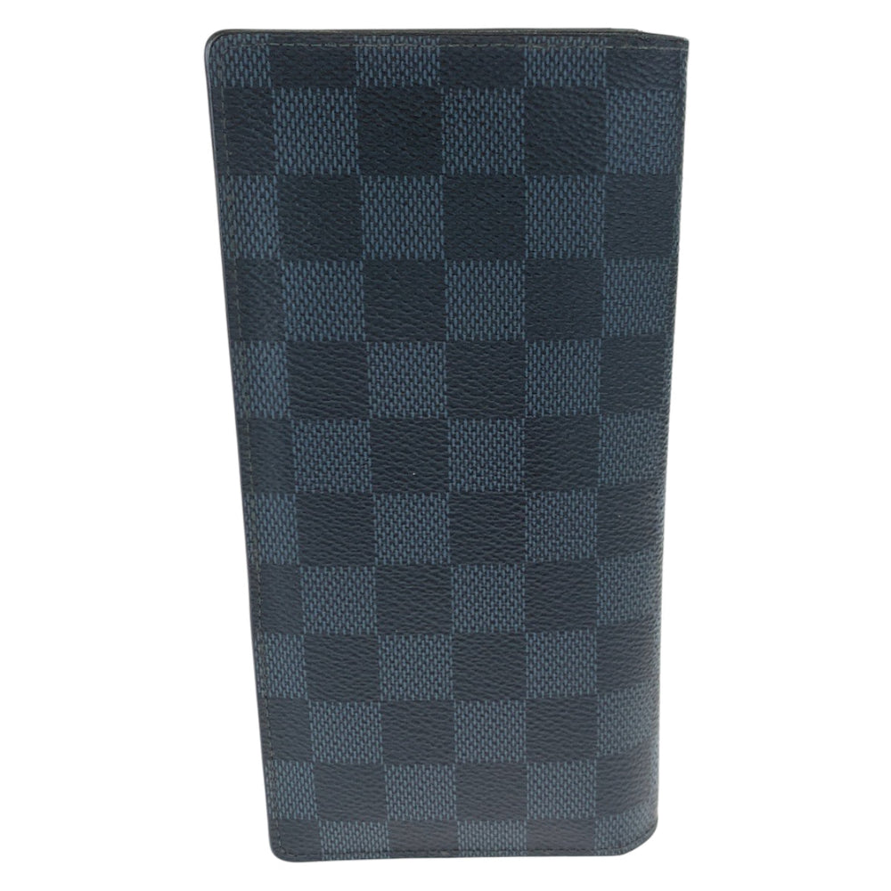 LOUIS VUITTON Long Wallet Purse M63212 PVC black black gray gray Long Wallet Purse Damier Cobalt Portefeuille Plaza mens Used Authentic