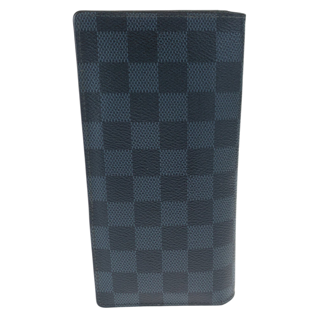 LOUIS VUITTON Long Wallet Purse M63212 PVC black black gray gray Long Wallet Purse Damier Cobalt Portefeuille Plaza mens Used Authentic