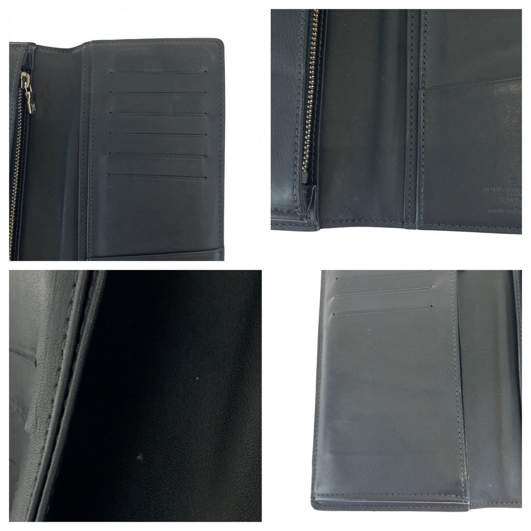 LOUIS VUITTON Long Wallet Purse M63212 PVC black black gray gray Long Wallet Purse Damier Cobalt Portefeuille Plaza mens Used Authentic
