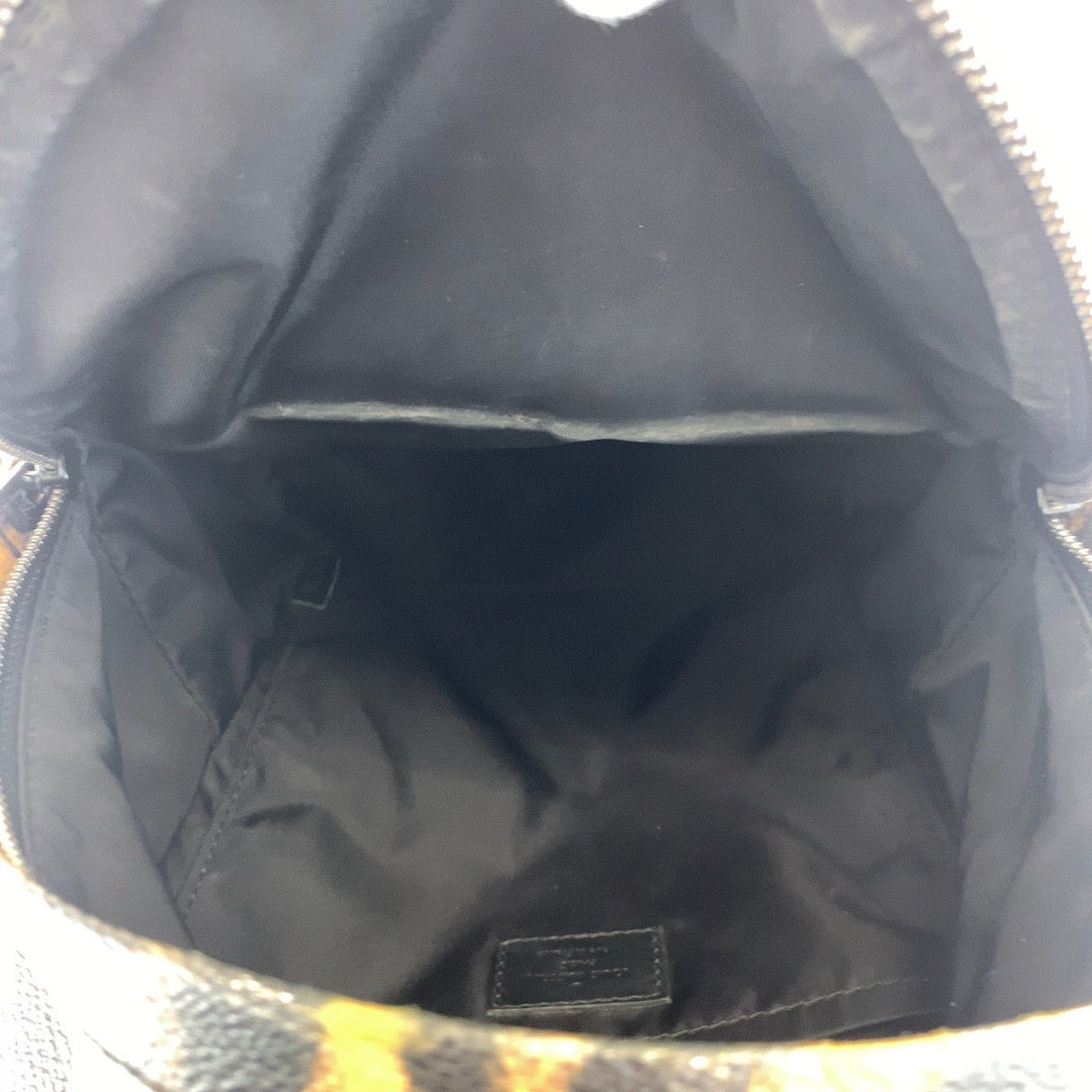 LOUIS VUITTON Backpack M52020 PVC Brown black Backpack Backpack Leopard Leopard Pattern Palm Springs PM Women Used Authentic