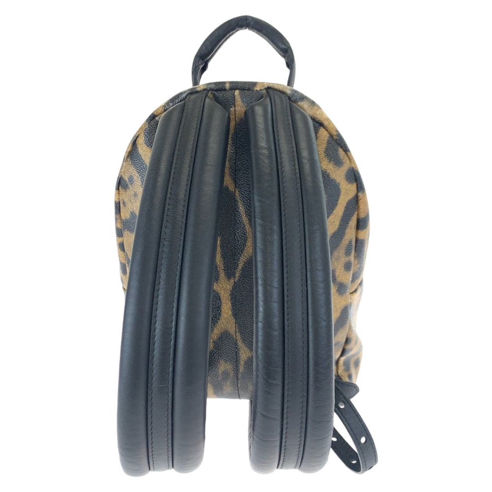 LOUIS VUITTON Backpack M52020 PVC Brown black Backpack Backpack Leopard Leopard Pattern Palm Springs PM Women Used Authentic