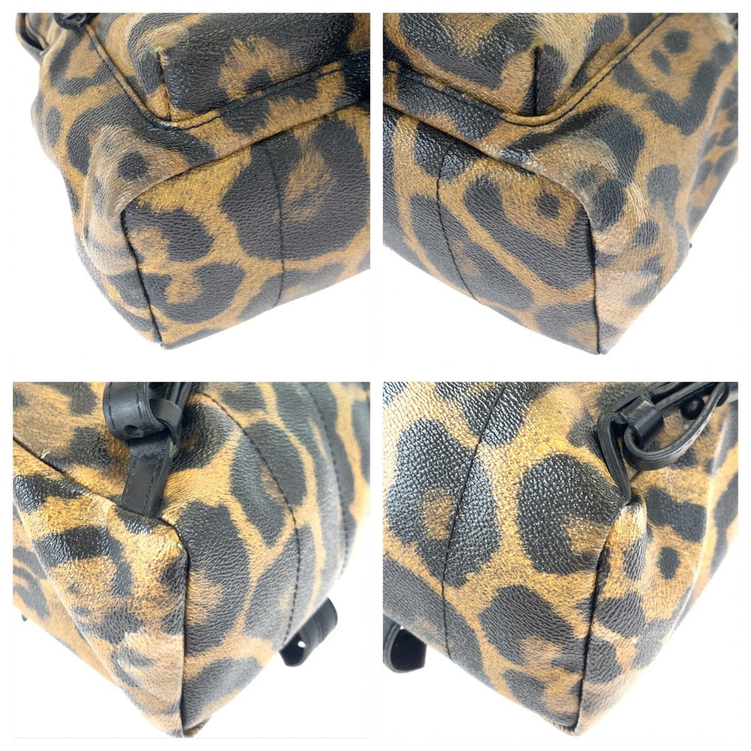 LOUIS VUITTON Backpack M52020 PVC Brown black Backpack Backpack Leopard Leopard Pattern Palm Springs PM Women Used Authentic