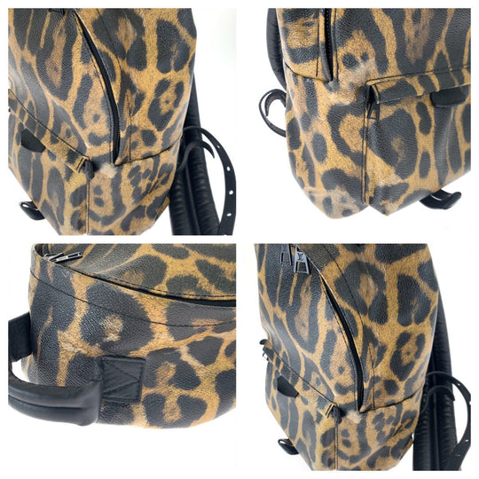 LOUIS VUITTON Backpack M52020 PVC Brown black Backpack Backpack Leopard Leopard Pattern Palm Springs PM Women Used Authentic