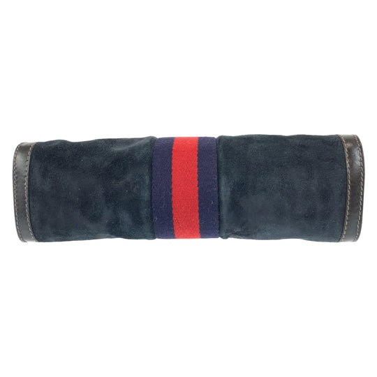 GUCCI Clutch bag Suede, Leather Navy black Clutch bag business bag Old Gucci Sherry line mens Used Authentic