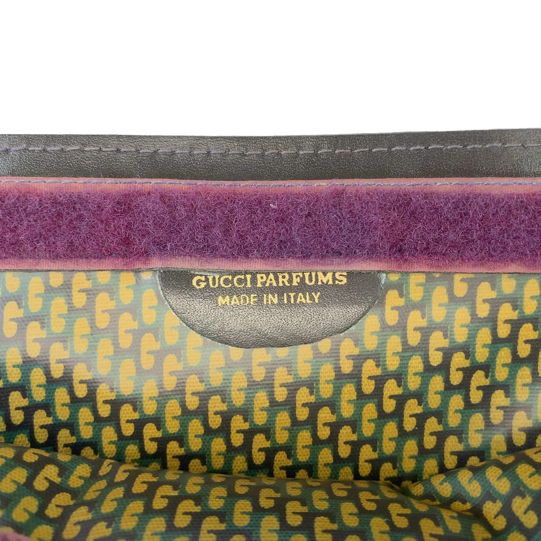 GUCCI Clutch bag Suede, Leather Navy black Clutch bag business bag Old Gucci Sherry line mens Used Authentic