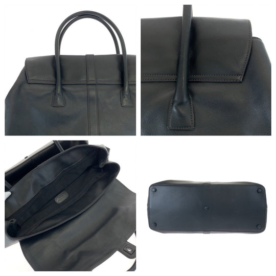 CHANEL Boston Duffel bag leather Black Black Metal Boston Duffel bag Tote Bag Handbag Unisex COCO Mark Turnlock Women Used Authentic