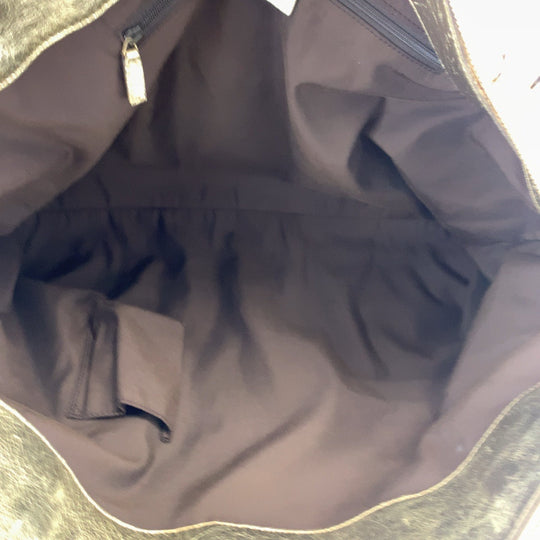 GUCCI Tote Bag 190248 GG canvas, leather Beige Gold GoldMetal Tote Bag Shoulder Bag Handbag Abbey Women Used Authentic