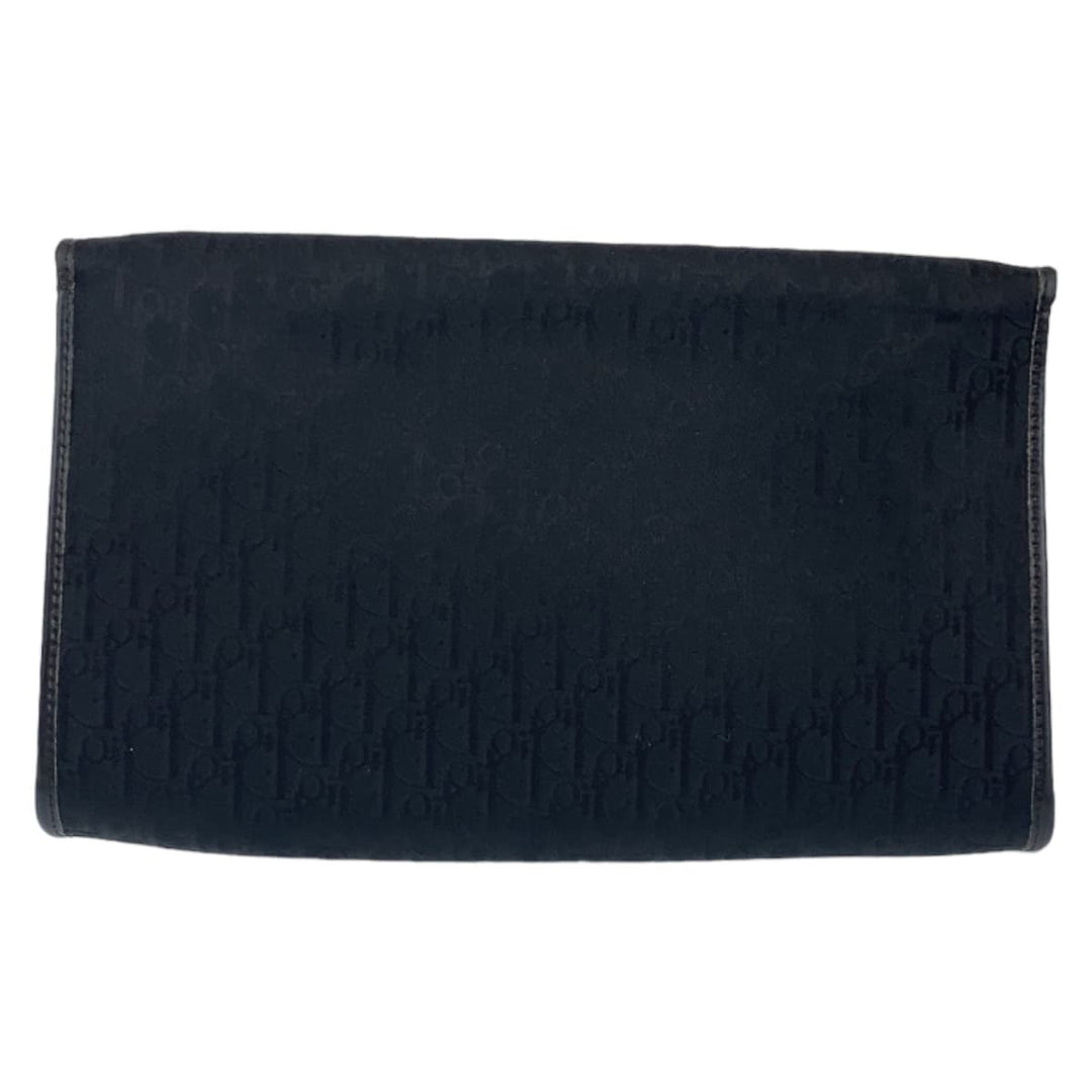 Dior Shoulder Bag canvas Black Gold Metal ChainShoulder Bag Clutch bag Trotter Women Used Authentic