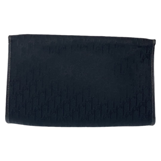 Dior Shoulder Bag canvas Black Gold Metal ChainShoulder Bag Clutch bag Trotter Women Used Authentic