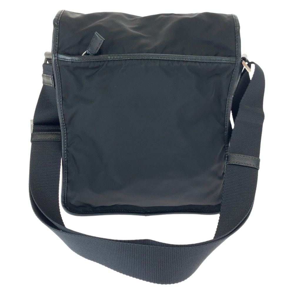 PRADA Shoulder Bag VA0339 Nylon Black SilverMetal Crossbody Shoulder Bag Messenger Bag Test Triangle With logo Women Used Authentic