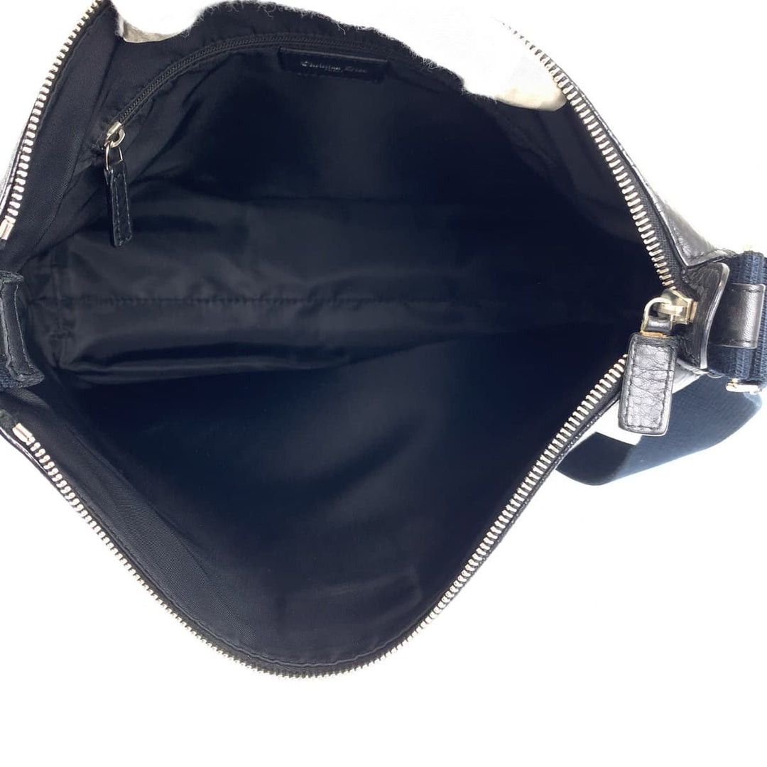 Dior Shoulder Bag Canvas, Leather Black SilverMetal Shoulder back shoulder bag Trotter Oblique Women Used Authentic